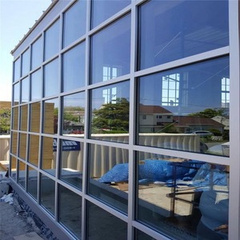 Aluminum and glass curtain wall installation at Khalid Villa, Al Barsha